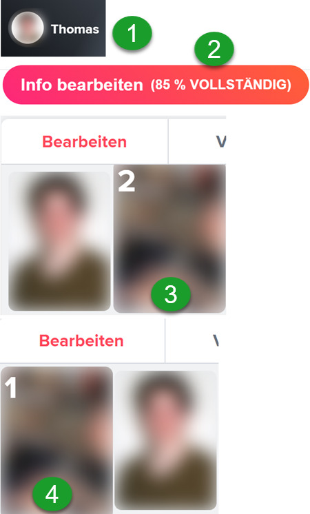 Tinder-Profilbild Reihenfolge ändern