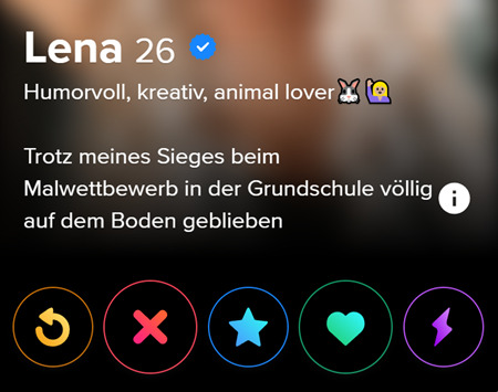 Tinder-Profiltext mit Humor