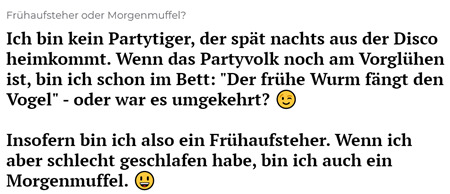 Parship lustige Freitextantwort