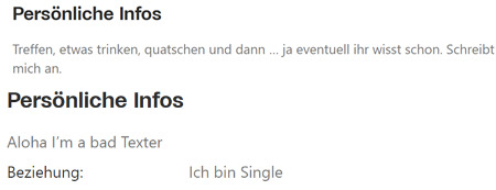 Badoo langweilige Profiltexte