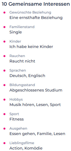 LoveScout24 gemeinsame Interessen