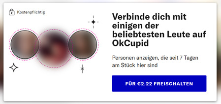OkCupid-Zusatzkosten, um beliebte Singles sehen zu können
