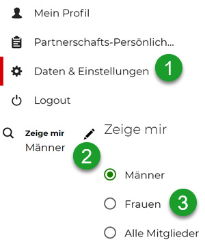 Parship Suchgeschlecht nachträglich ändern