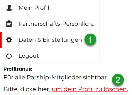 Parship-Profil löschen