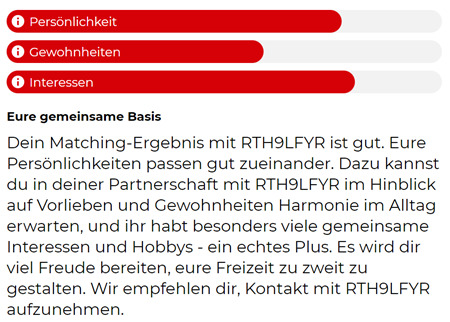 Parship gutes Matching-Ergebnis