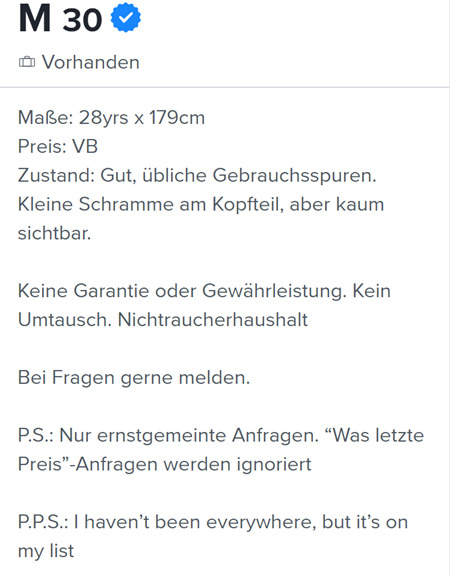 Tinder-Profiltext mit Humor