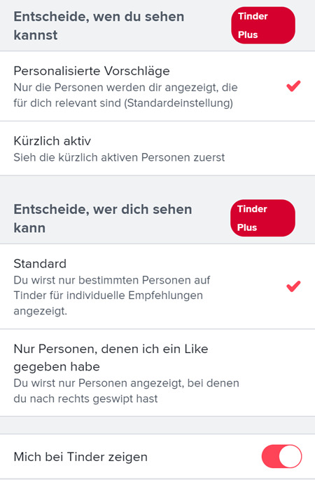 Tinder Unsichtbar-Modus