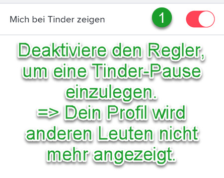 Tinder-Profil pausieren