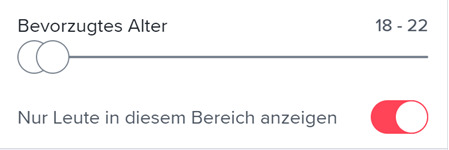 Tinder Altersfilter zu klein gewählt